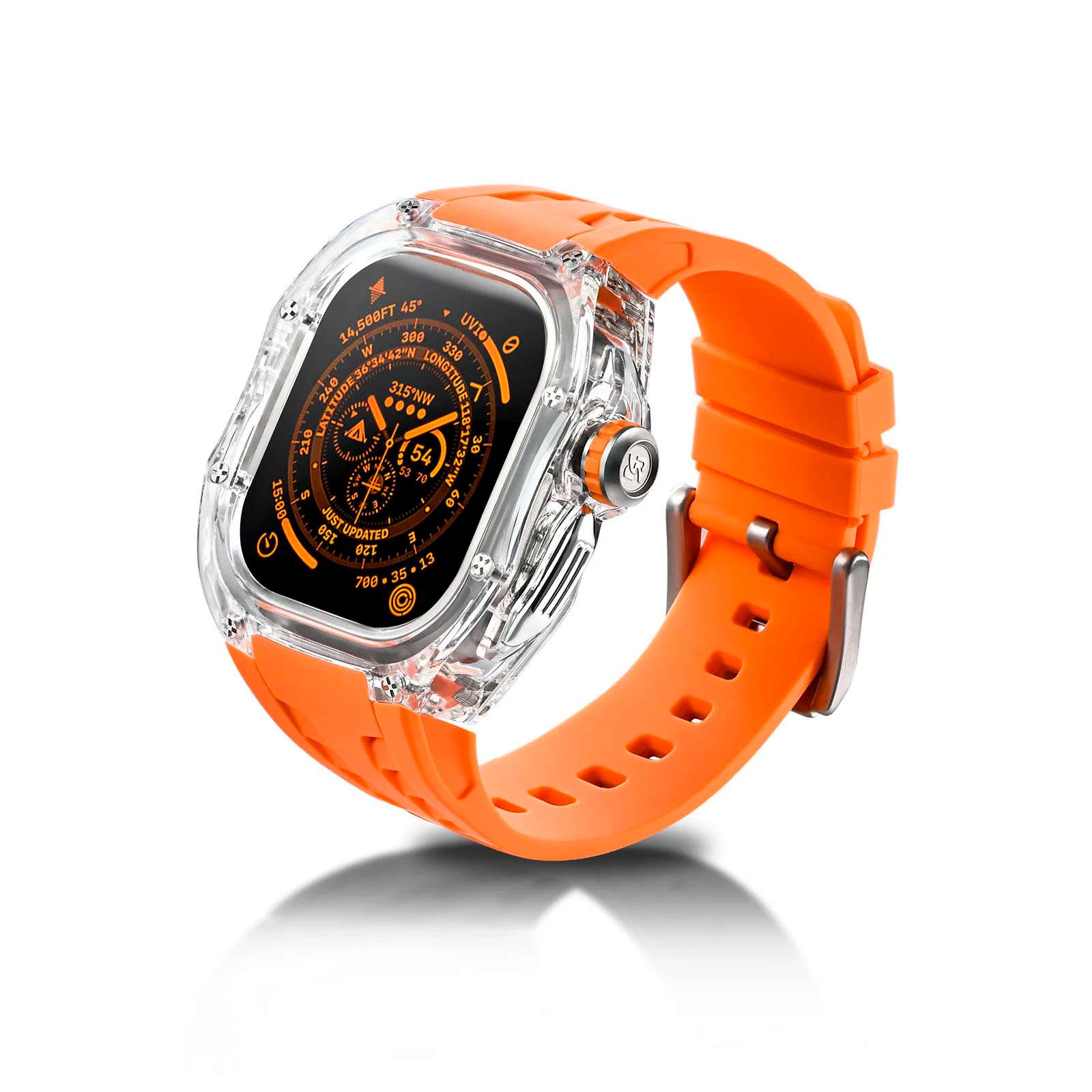 Etui Obudowa pasek do zegarka Apple Watch Series 9, 8, 7 45mm orange