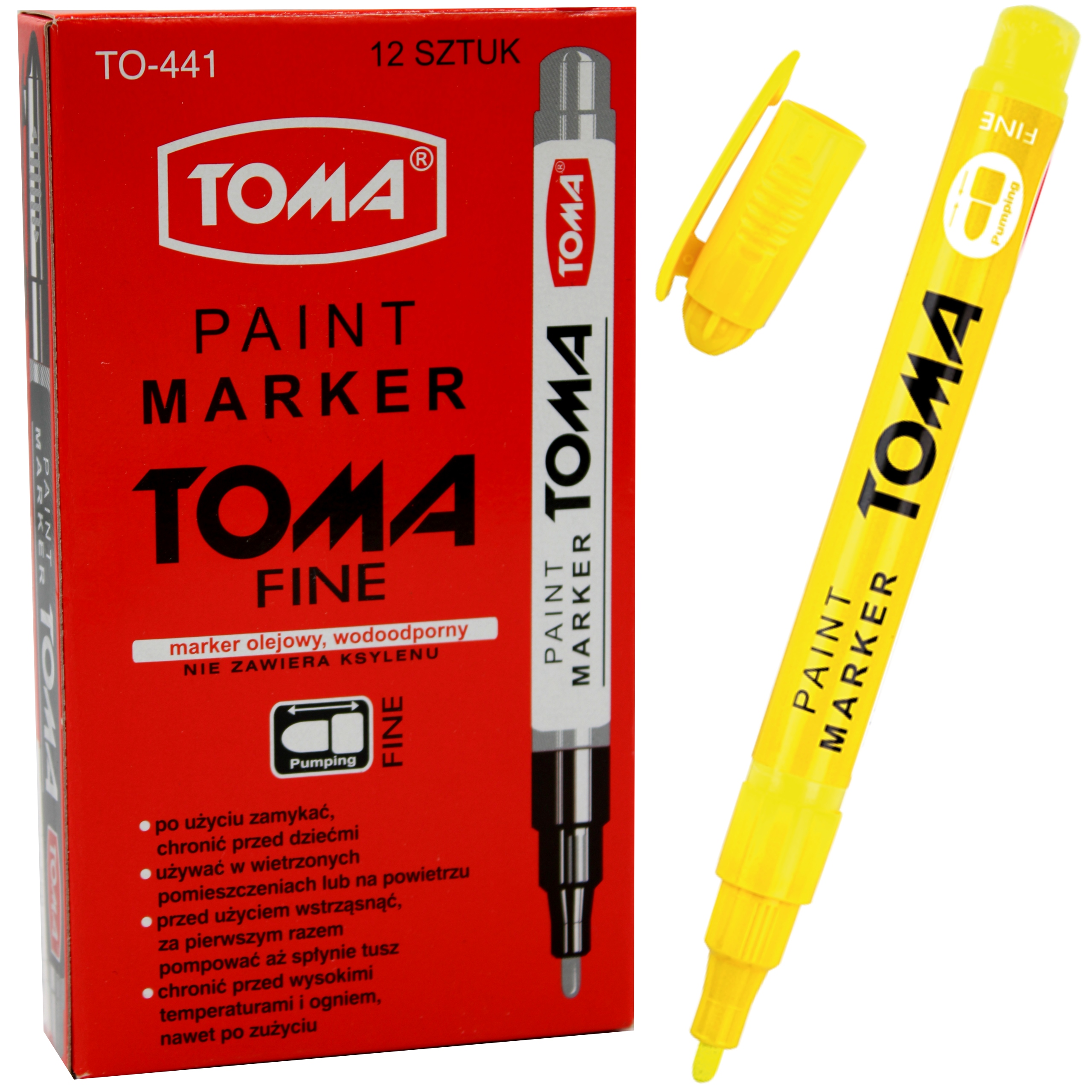 

Marker olejowy TO-441 1,5mm fine żółty 12 sztuk