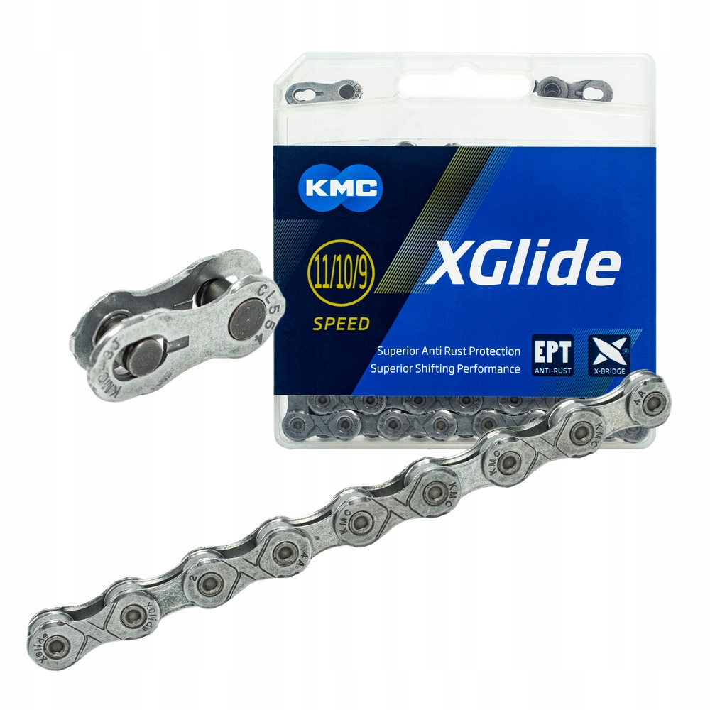 Łańcuch 9-11rz. Kmc X-Glide Cues 118og. Ept Box