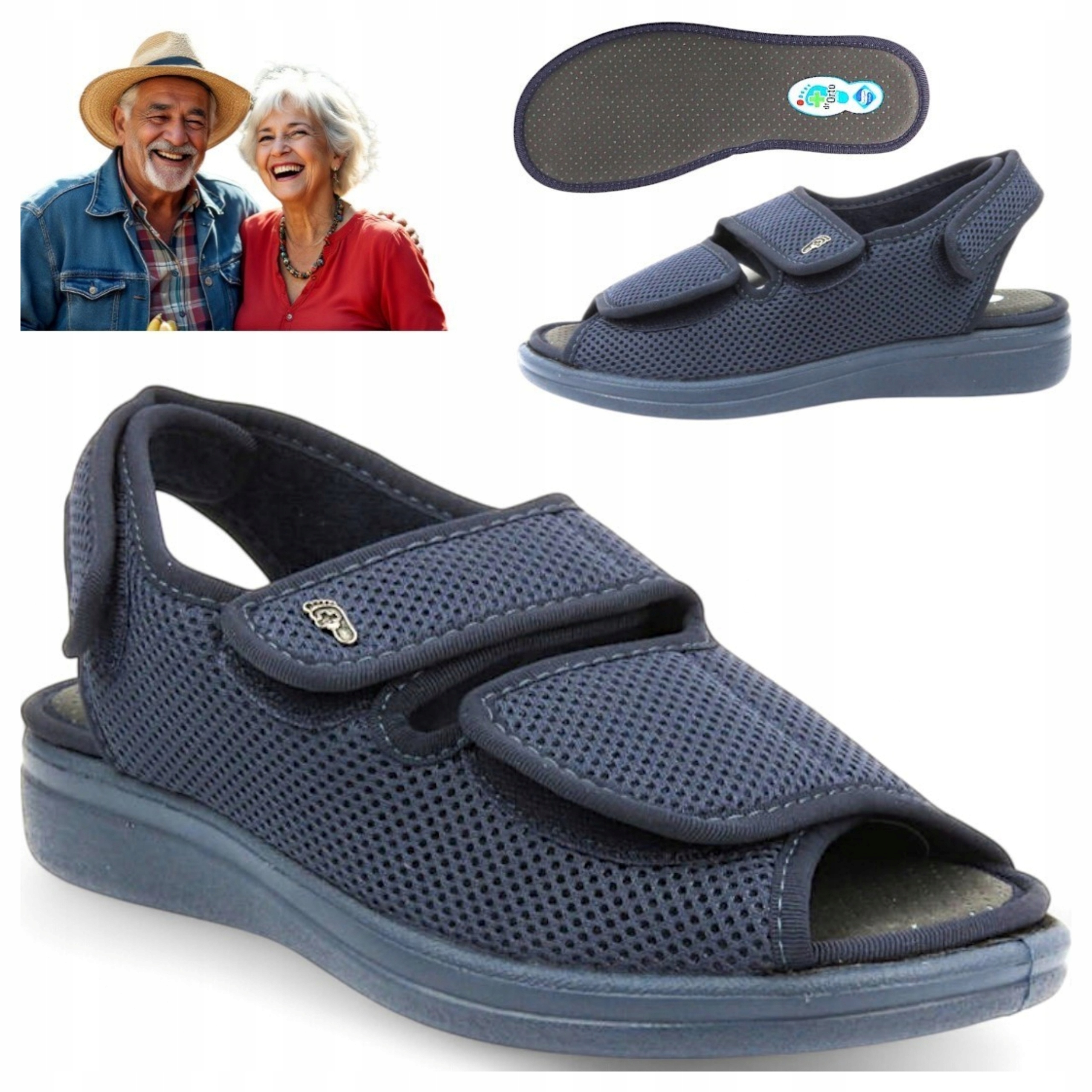 Dr Orto 45 Pánské ortopedické sandály diabetická noha na suchý zip pro zdraví