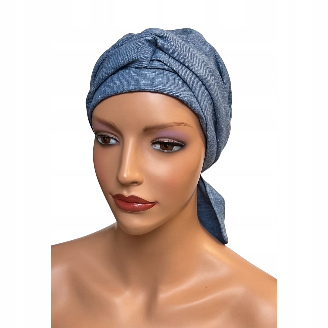 

Turban Lara jeans len chusta po chemioterapii
