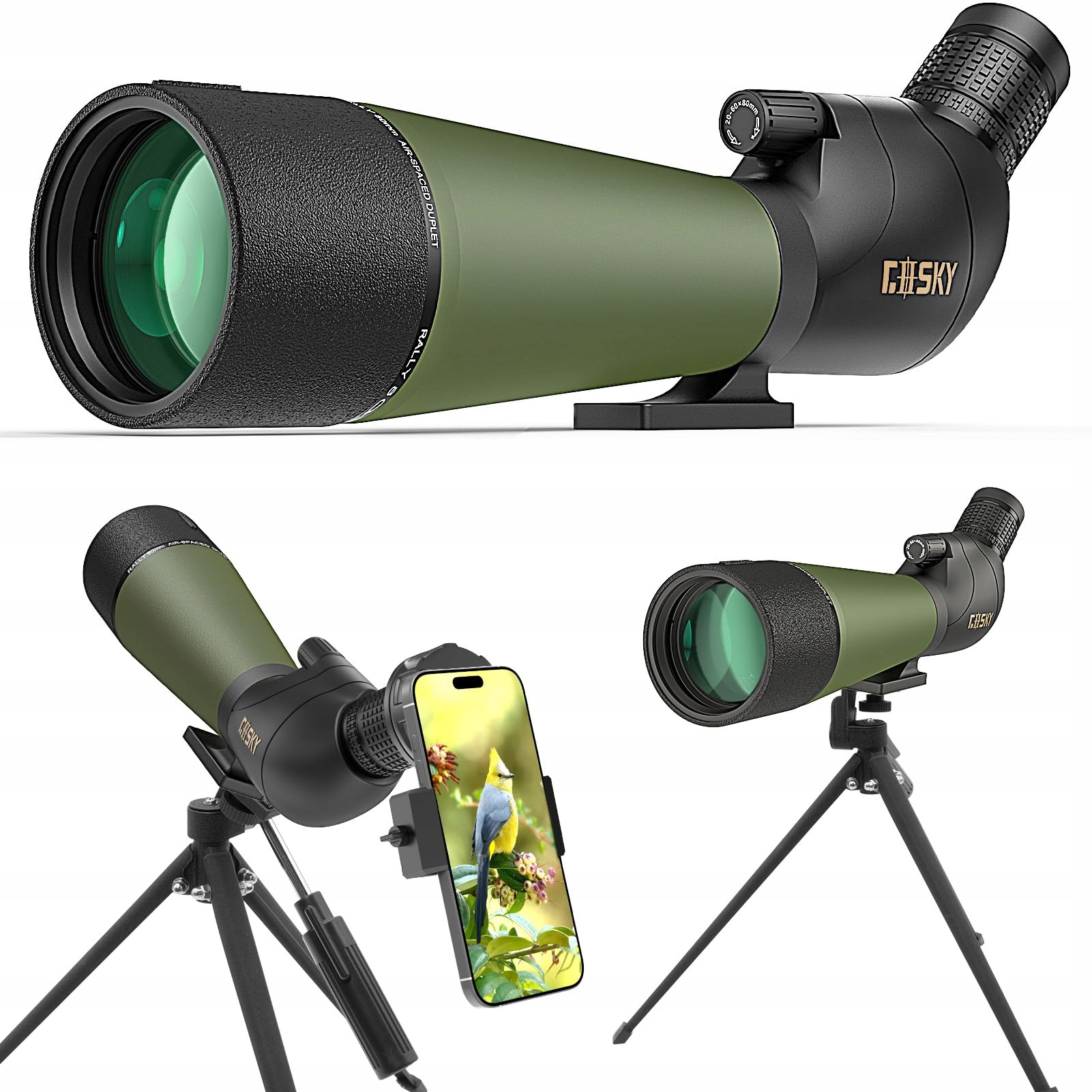 Gosky luneta obserwacyjna 20-60x80 BAK4 ze statywem, torbą i