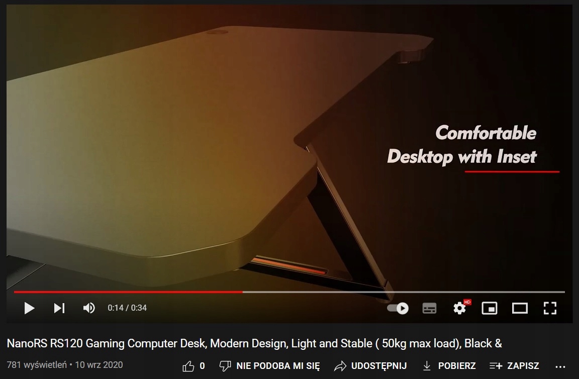 Biurko komputerowe gamingowe dla gracza czarne Wykończenie matowe