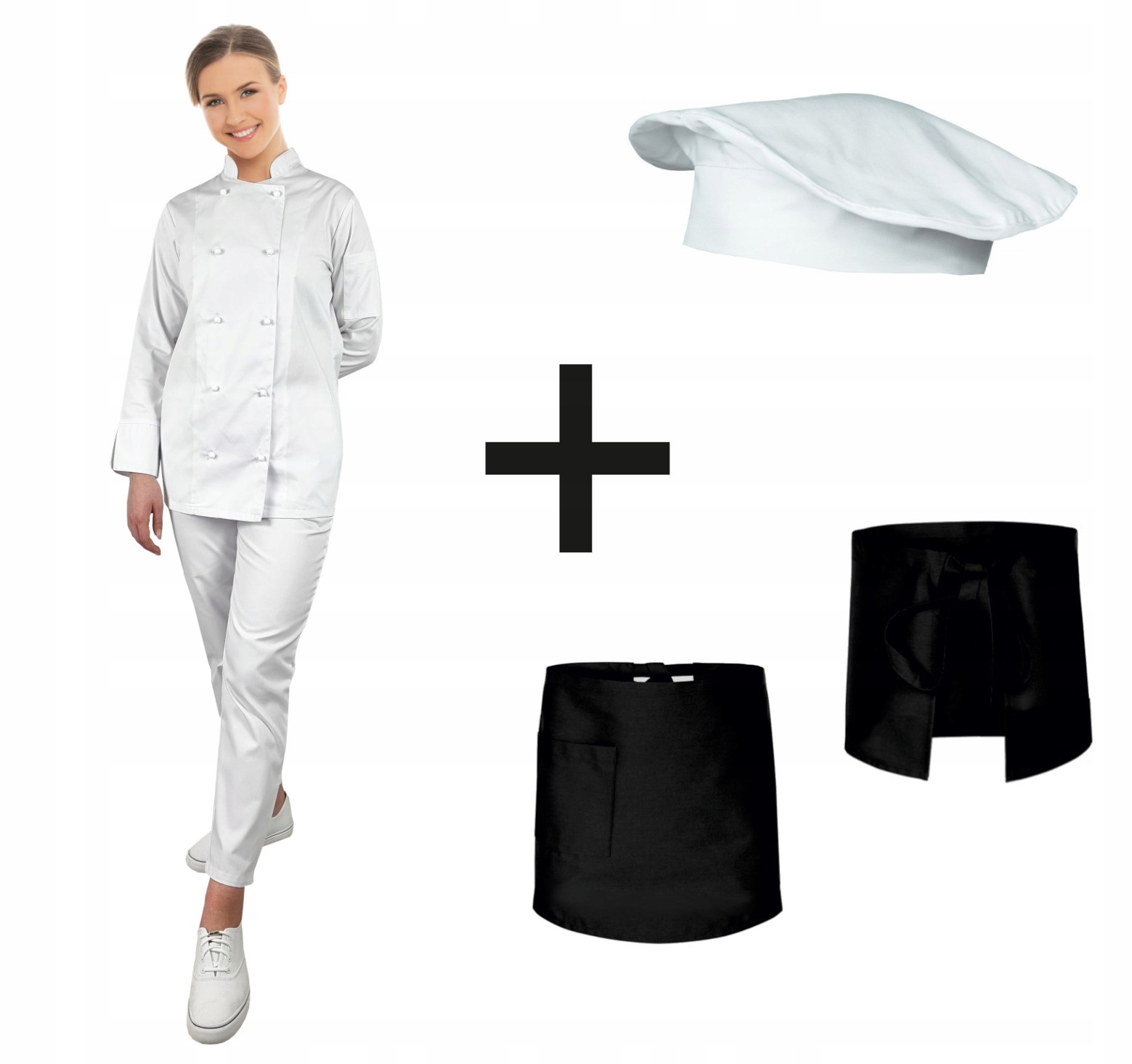 Dámský kompletní kuchařský uniformový set 4dílný, velikost Xs