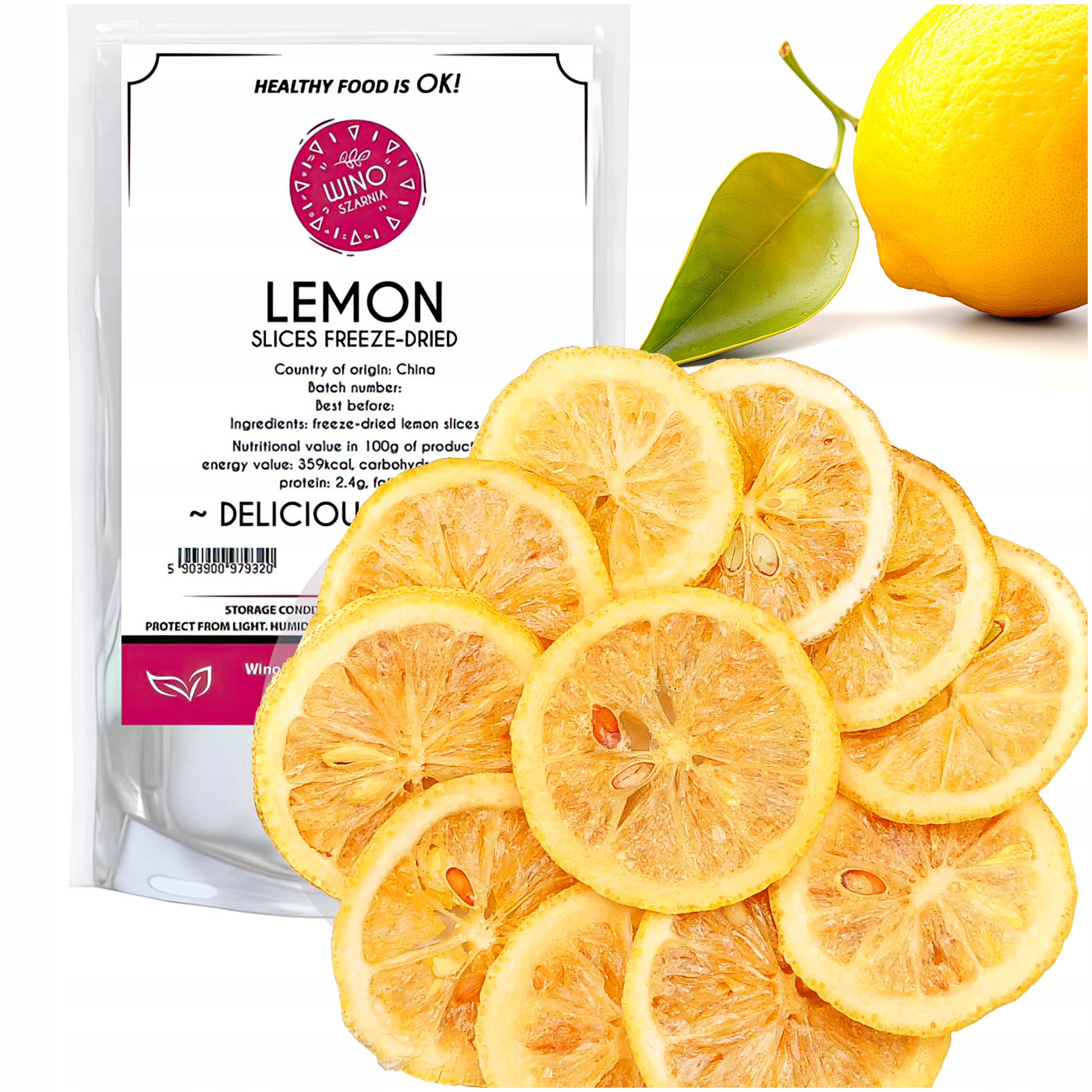 Levně Citron Lyofilizovaný Plátky Jedlé ovoce v plátcích Sušina na čaj 1 kg