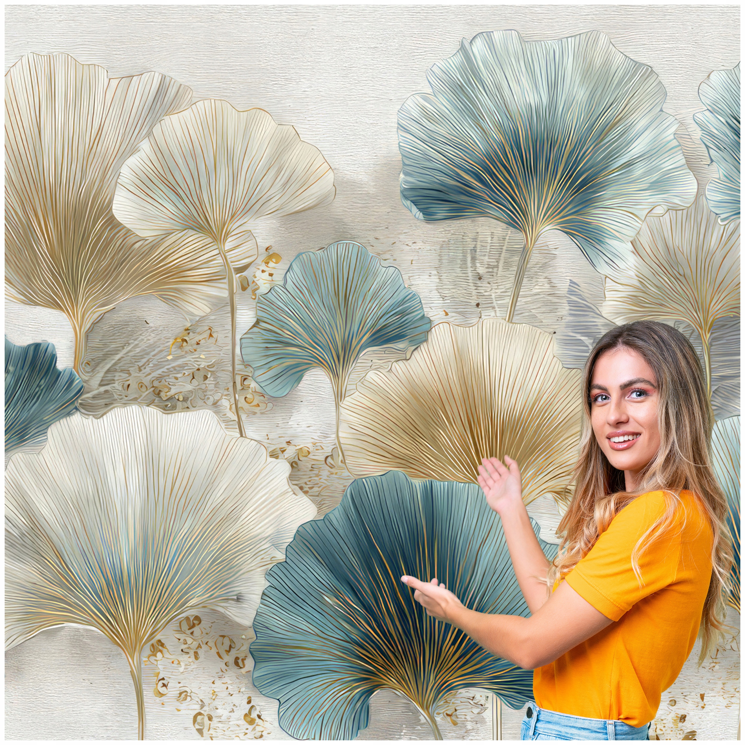 Fototapeta Salón Spálňa Ginkgo biloba Listy Príroda Boho 588x280 MLN09F