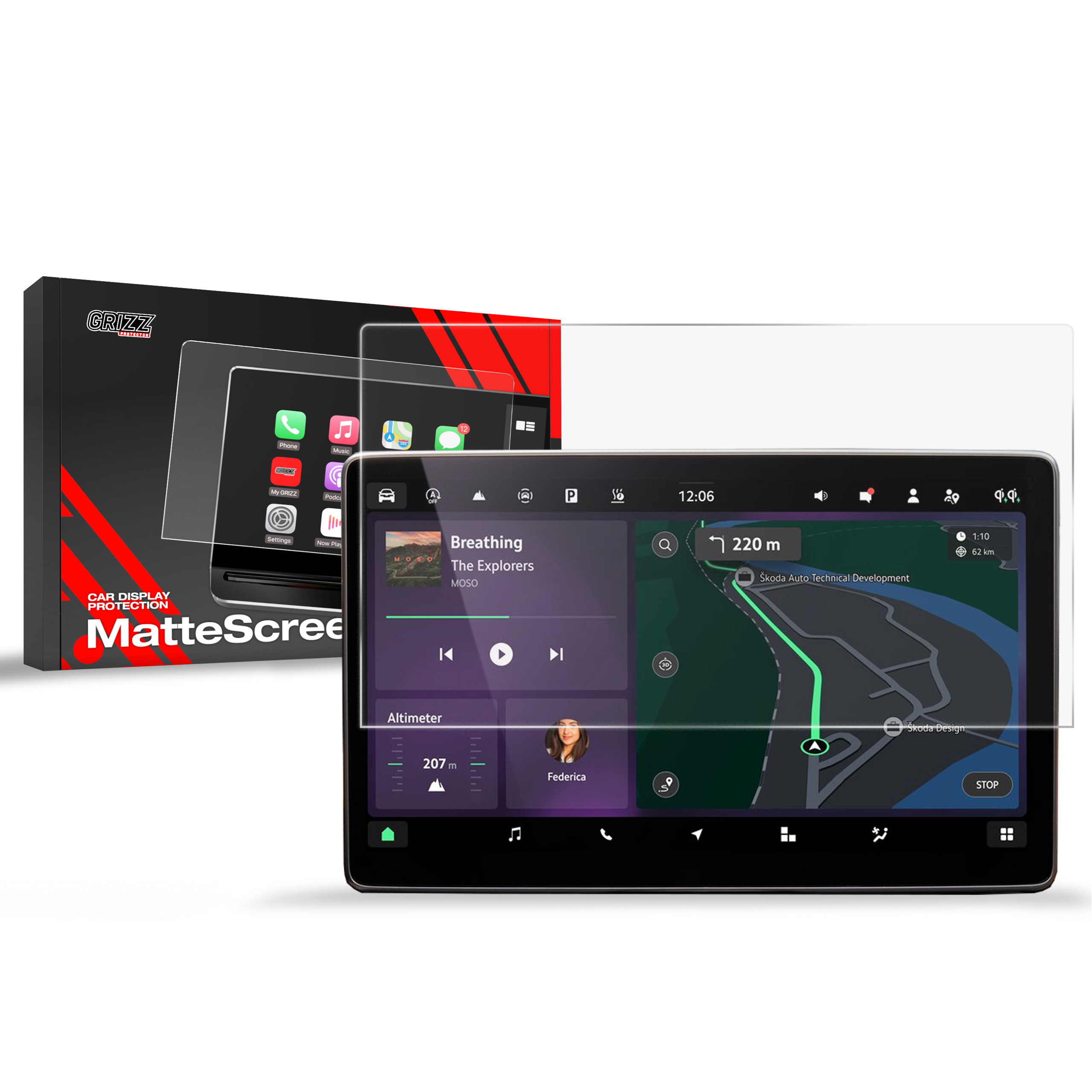 Ochranná fólie displeje (matná), Škoda Kodiaq II, 2024- , Display 13"