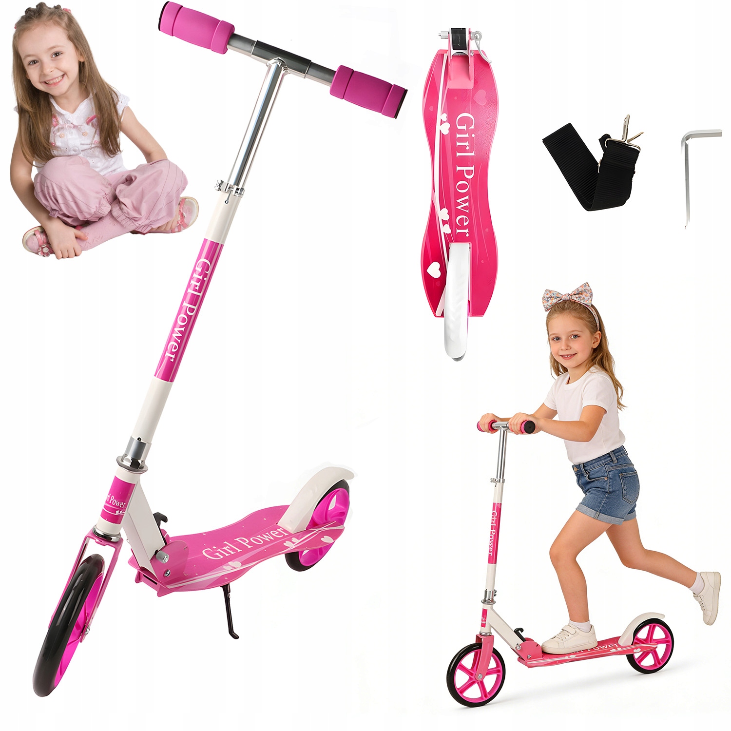 Hulajnoga Dla Dziewczynki Różowa Dla Dzieci Dziecięca Składana