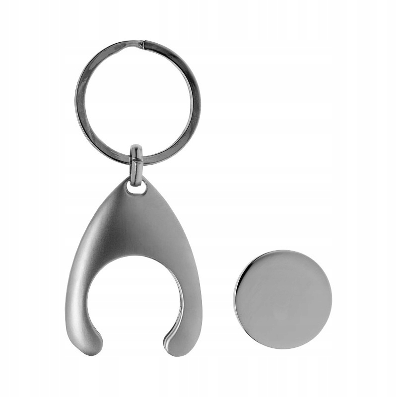 BRELOK METALOWY ZAWIESZKA DO KLUCZY TOREBKI ŻETON DO WÓZKA SKLEPOWEGO Wzór dominujący bez wzoru