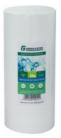WKŁAD PIANKOWY 10" BIG BLUE POLIPROPYLENOWY 20 MIKRON GREEN FILTER