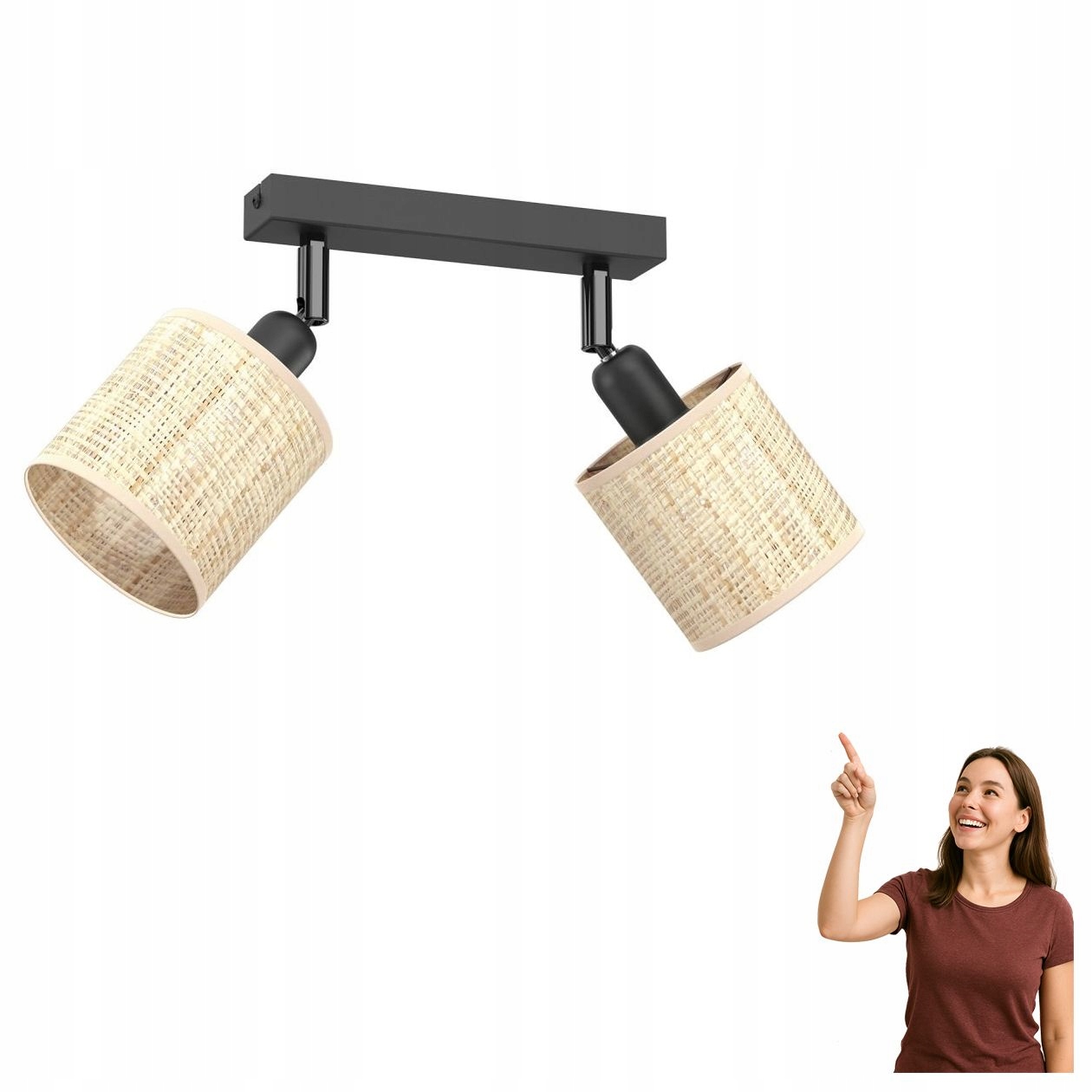 Dvojitá reflektorová lampa Rattan Spot 5295 Luminex