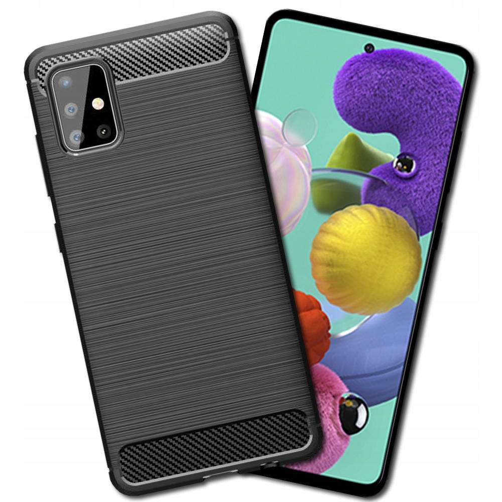 

Czarne Etui Pancerne Carbon do Samsung Galaxy A31