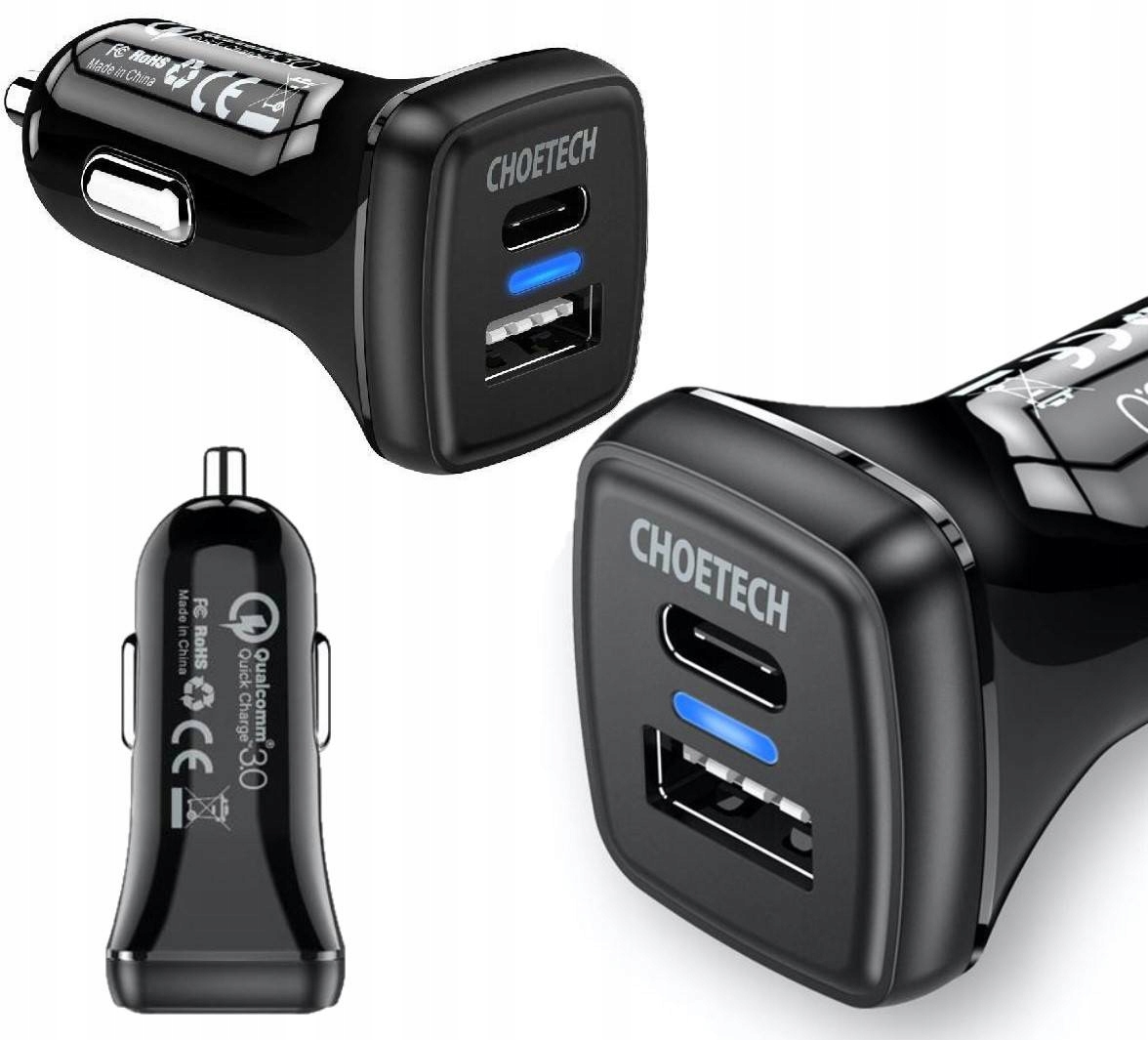 

Mała Szybka ładowarka samochodowa Choetech Usb-c
