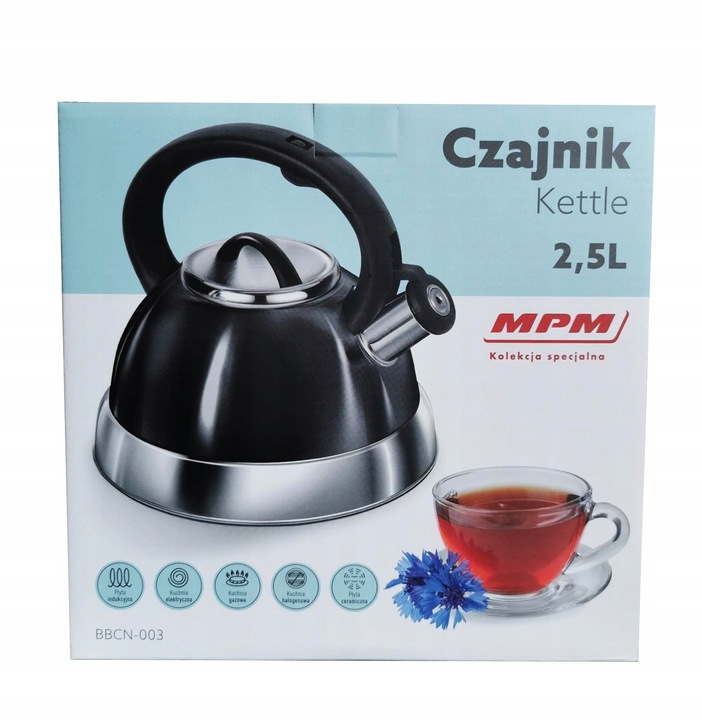 

Czajnik stalowy Mpm 2,5 l czarny