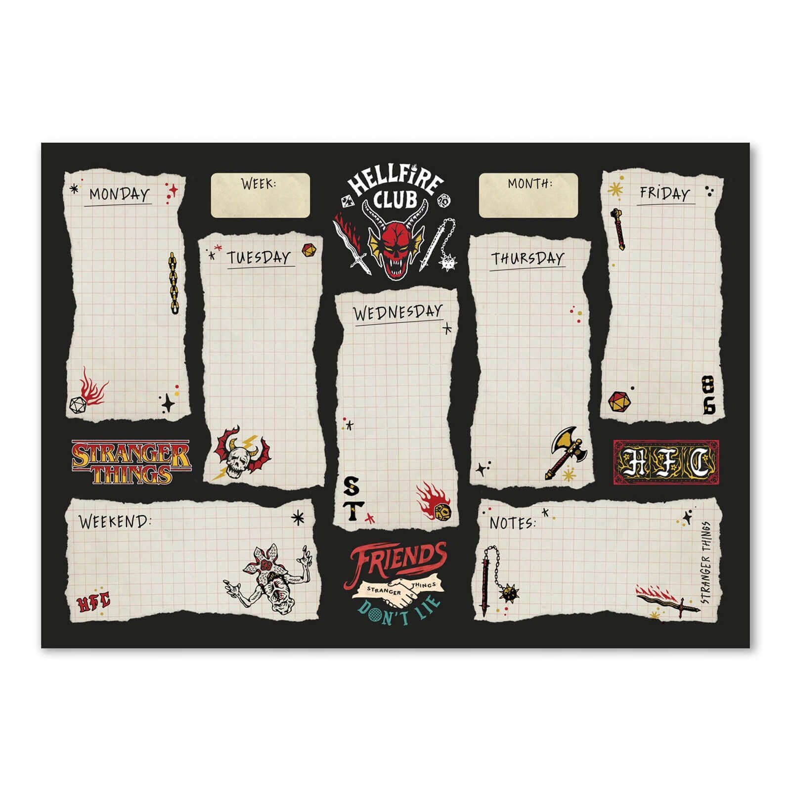 

Stranger Things planer tygodniowy A4 organizer