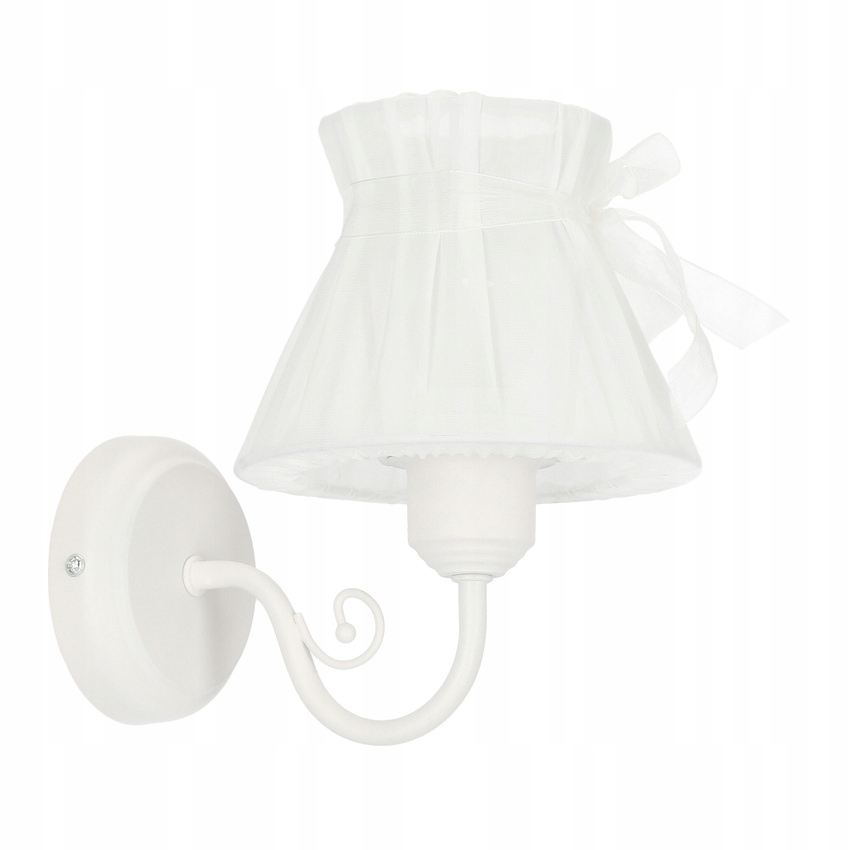 Kinkiet biały abażur z organzy 1xE27 Zefir Candellux 21-73785