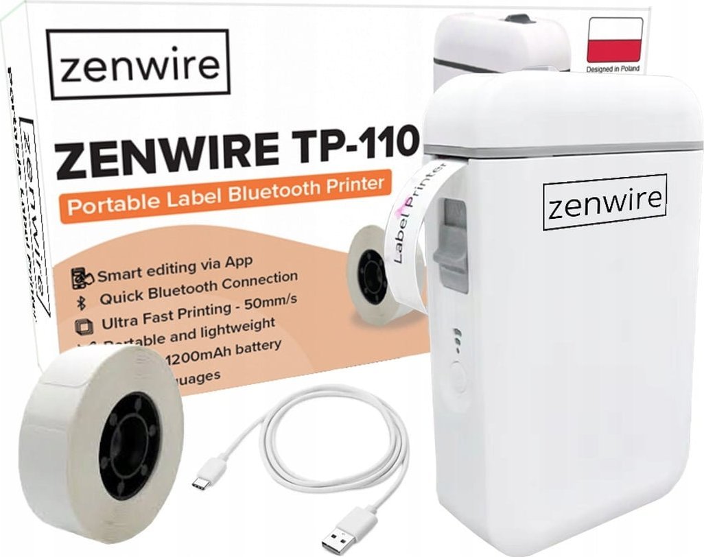 Mini Drukarka Termiczna Przenośna do Etykiet Naklejek Bluetooth Usb-c