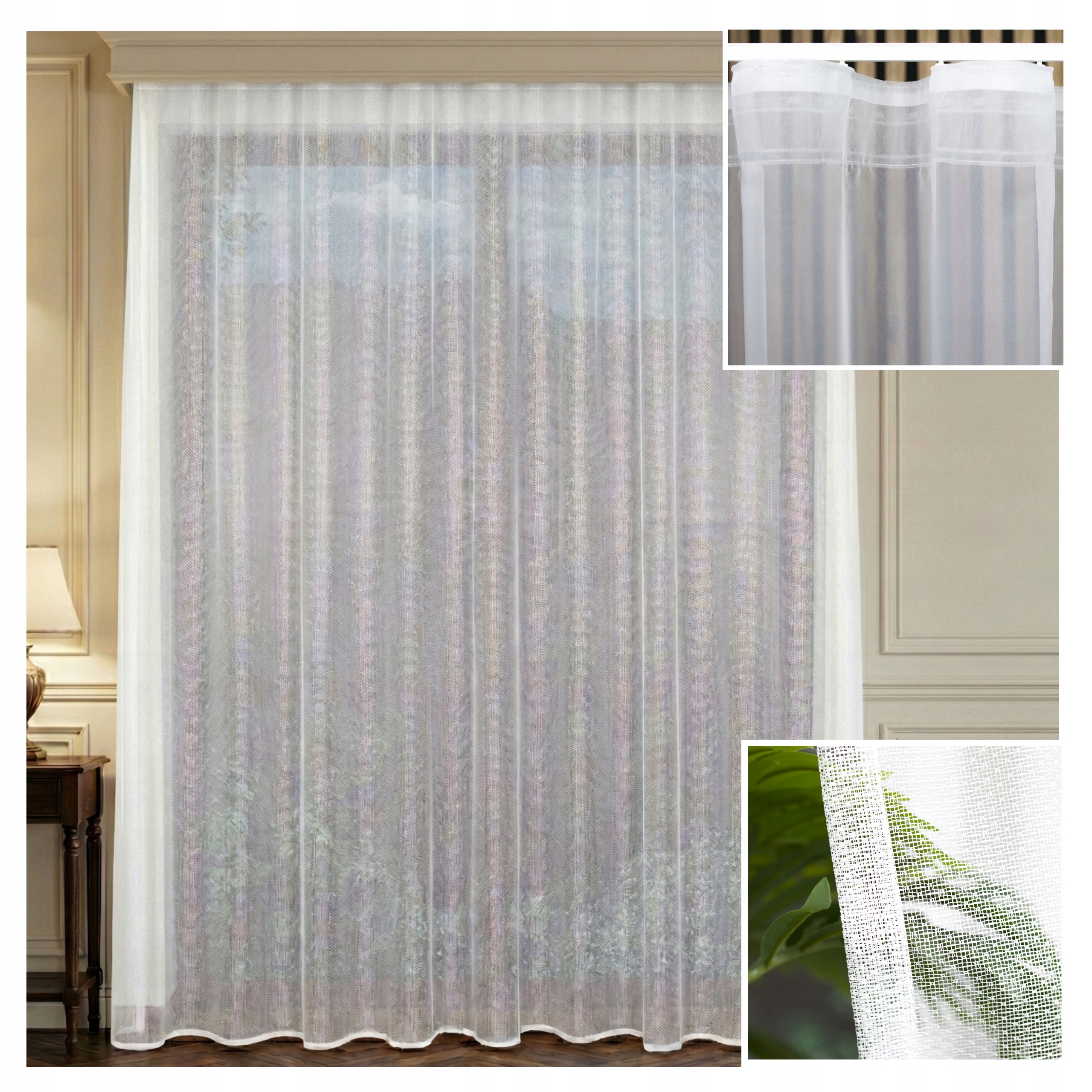 Záclona Klasický Žakár Agnieszka Hotová Bez Žehlení 800 x 230 cm Wave