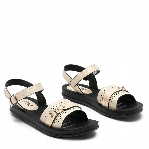 

Beżowe Damskie Sandały Płaskie Nafi 37