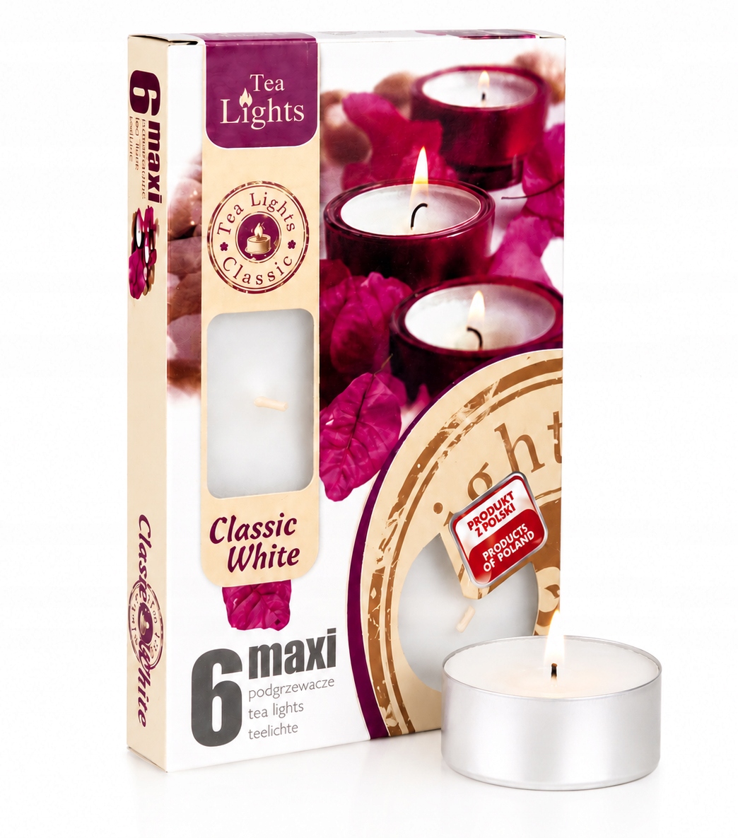 Podgrzewacze zapachowe MAXI 6 szt. tealighty, Classic White