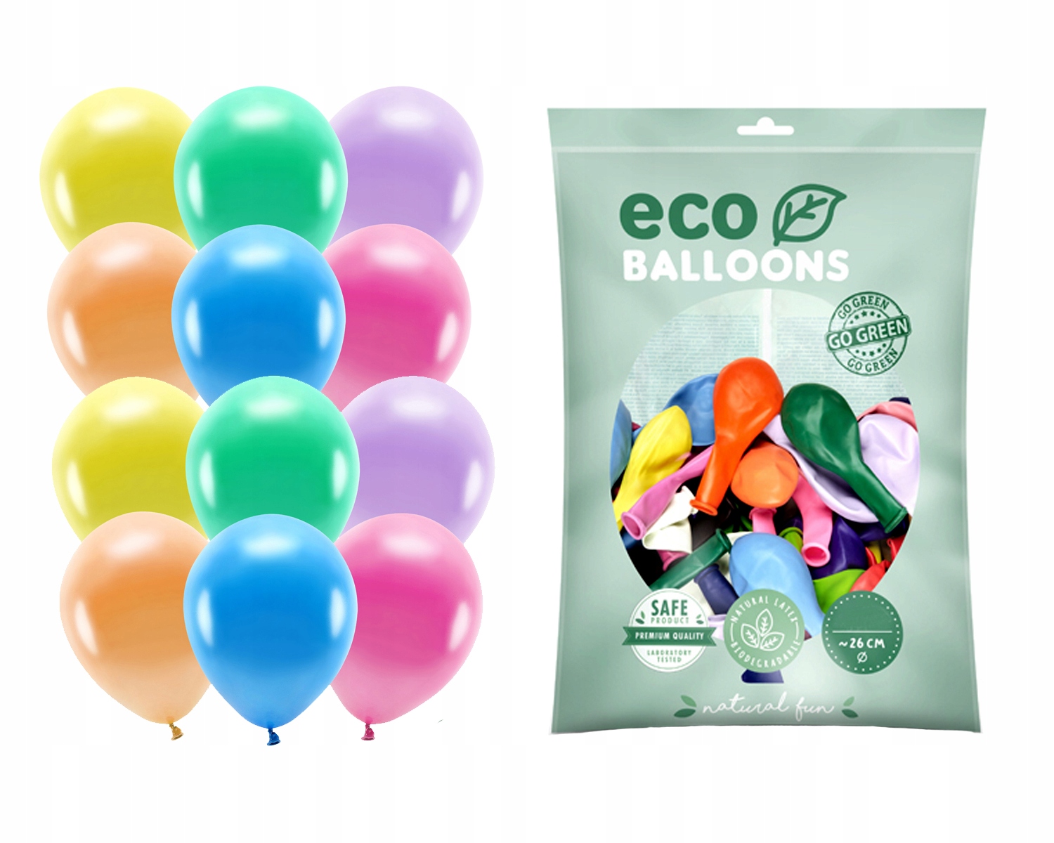 

Balony Eco Ekologiczne Metalik - 50szt Mix Kolorów