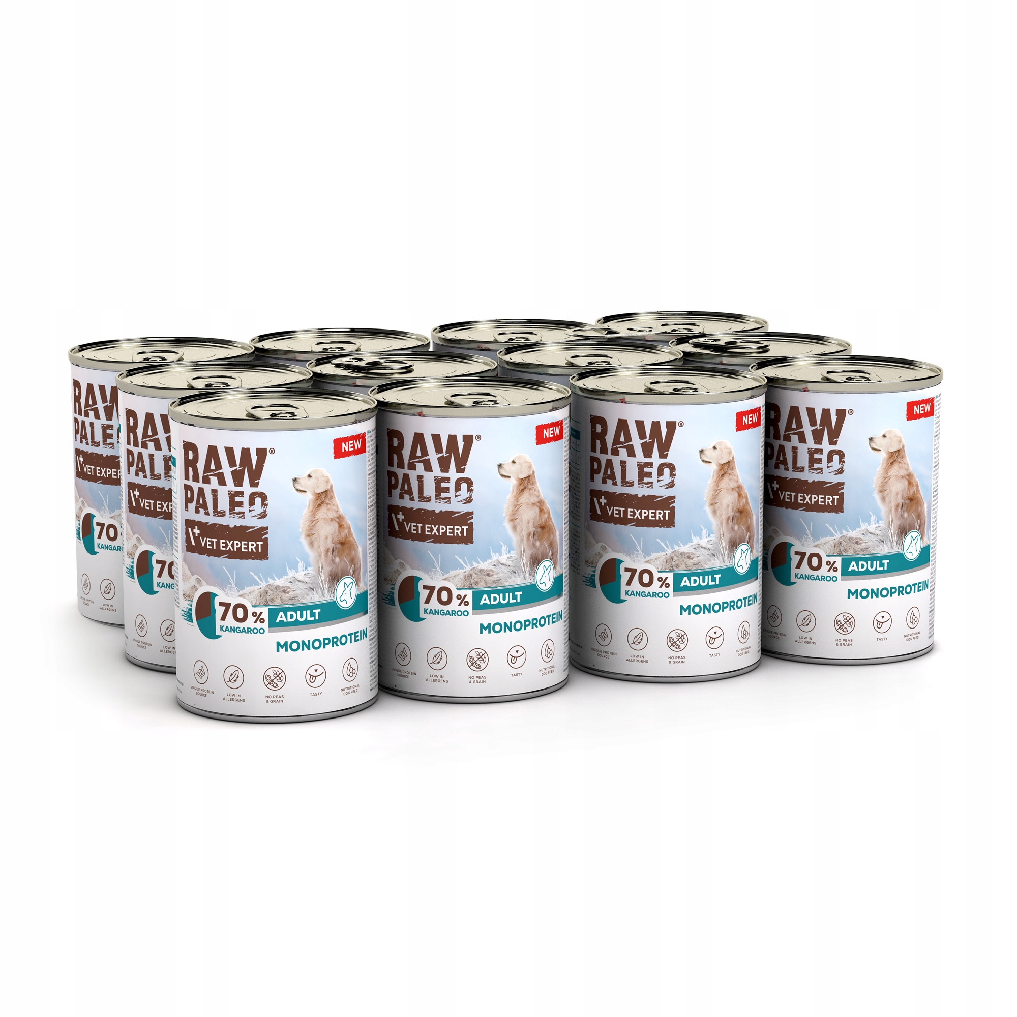 Mokra karma dla psa Monoproteina Kangur Raw Paleo Adult Dog Kangaroo 12x400