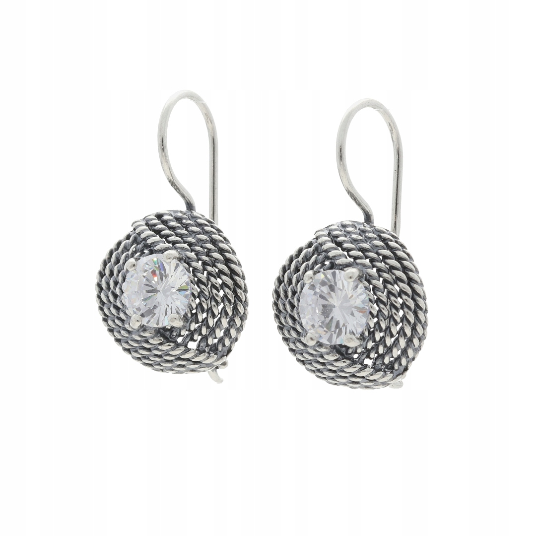 Náušnice turbanky s bílou zirkonií stříbro