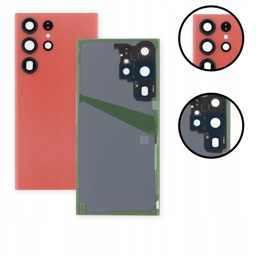 Tylna klapka, tylne szkło do Samsung Galaxy S23 Ultra, czerwona