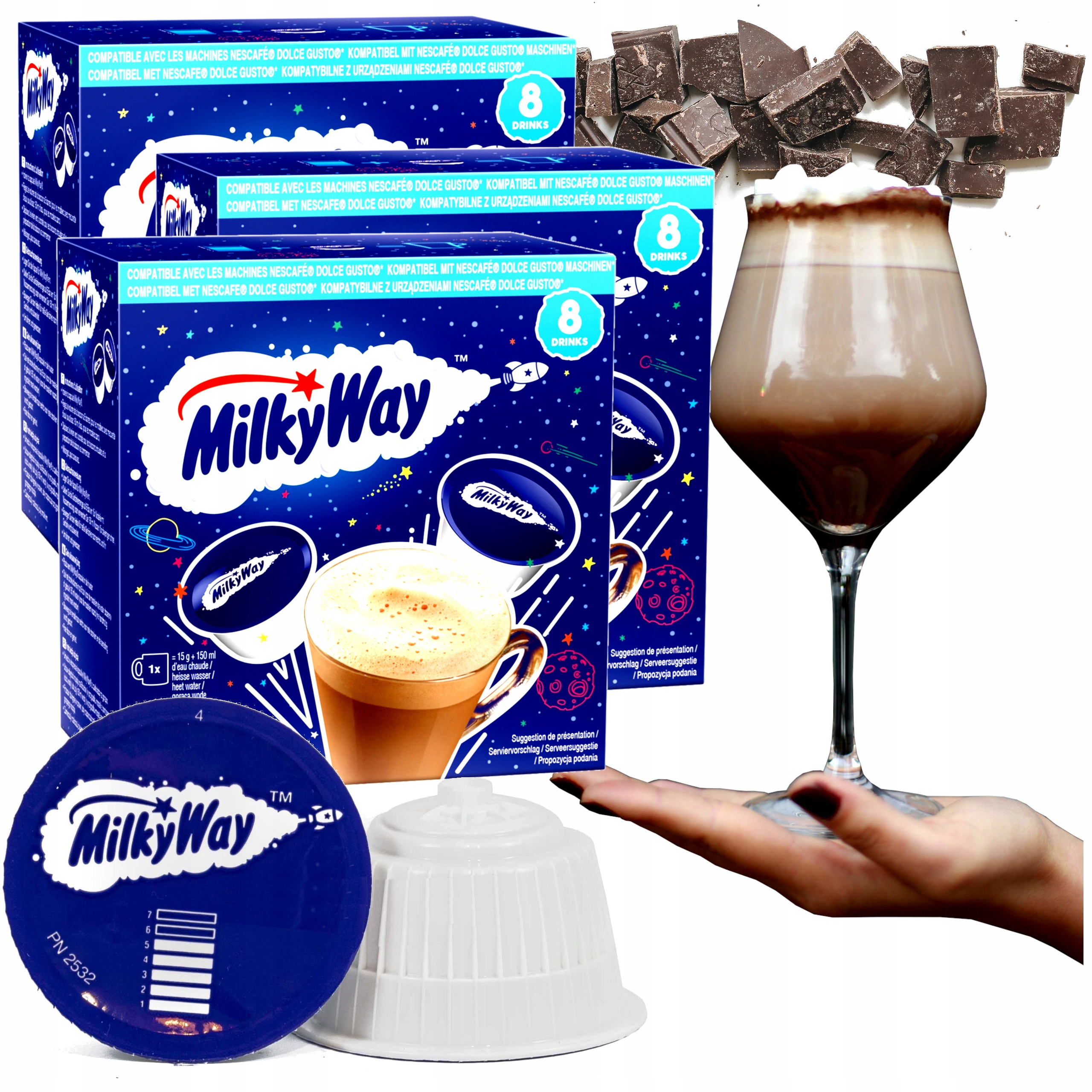 Horké čokoláda kapsle pro kávovar Dolce Gusto Milky Way 3x 8 ks