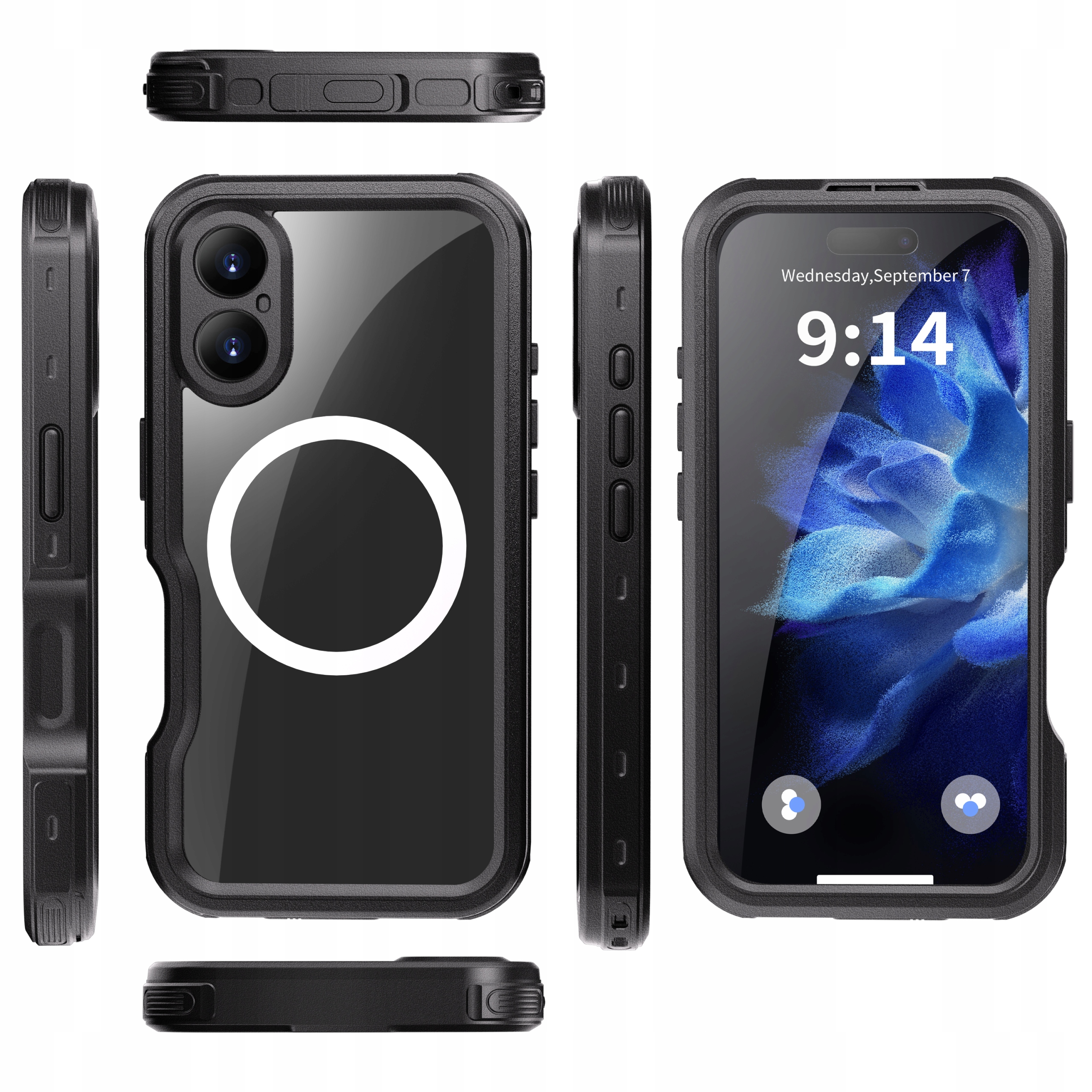 Pancerne Etui 360° Magsafe Wodoodporne Wytrzymała Obudowa Iphone 16 Plus Ip