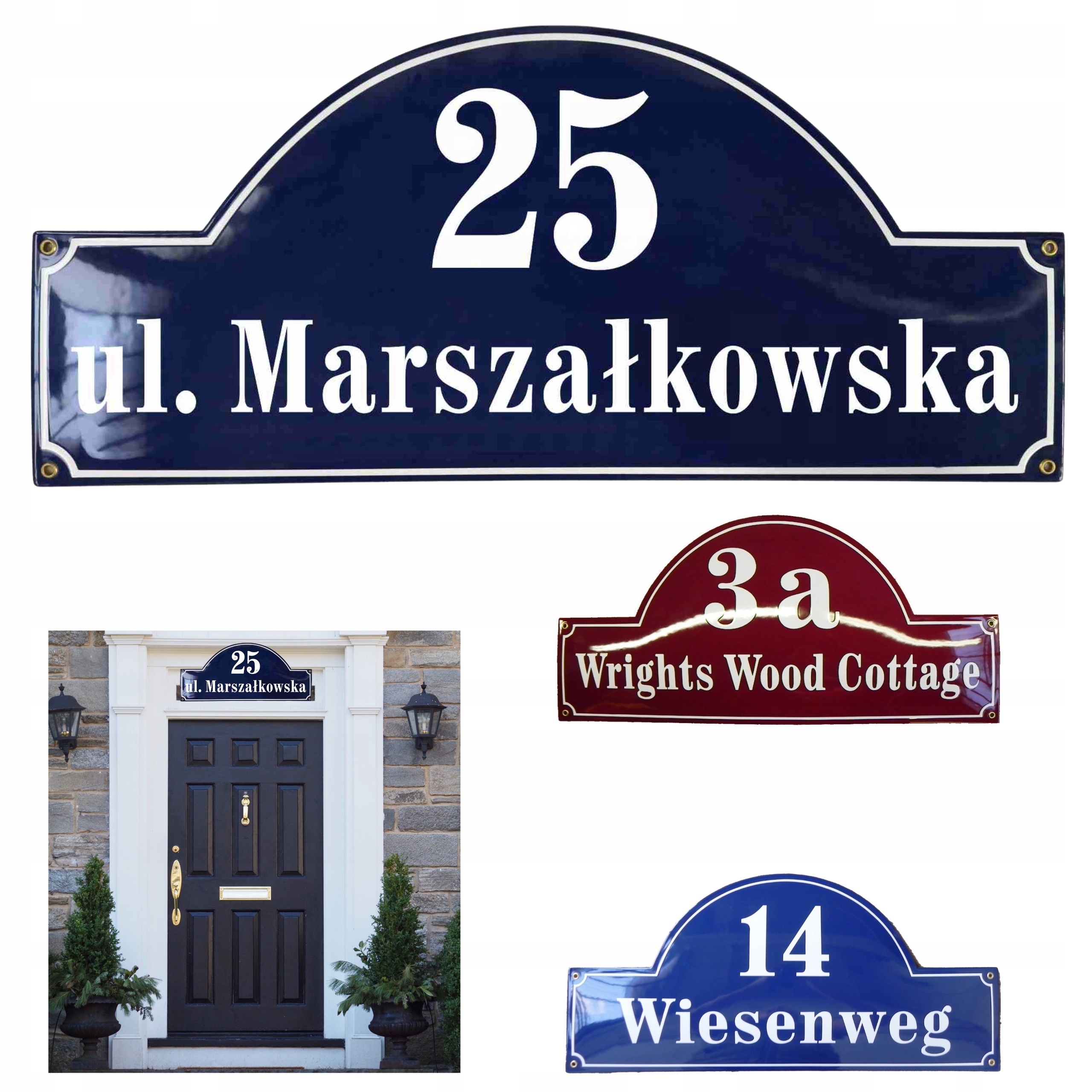 Adresová Tabulka Číslo Domu Kovová Tabulka Na Dům 27x60CM Smaltovaná