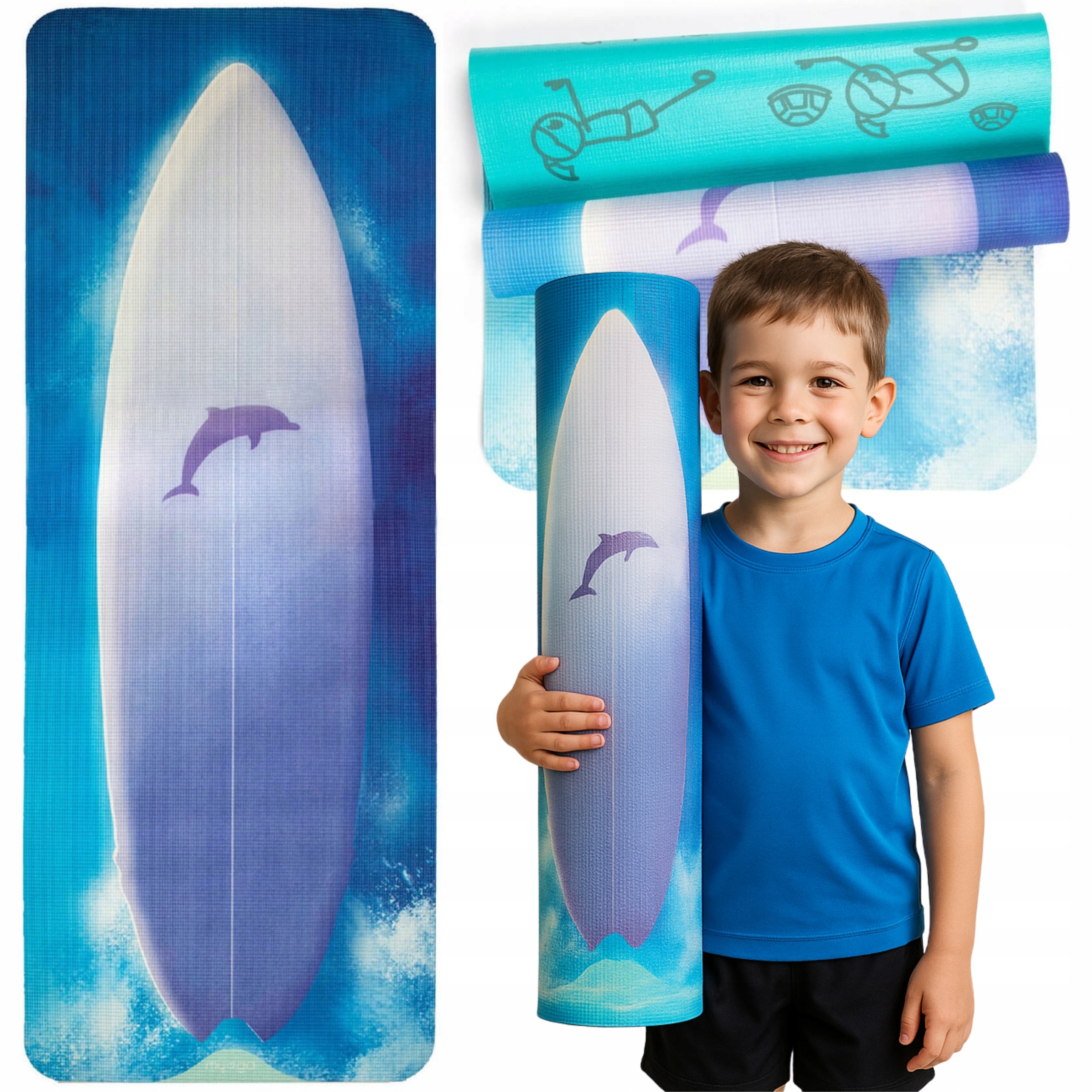 Mata Do Ćwiczeń Dla Dzieci Myga Wave Rider 6 MM Lekka Nauka Jogi Bezpieczna