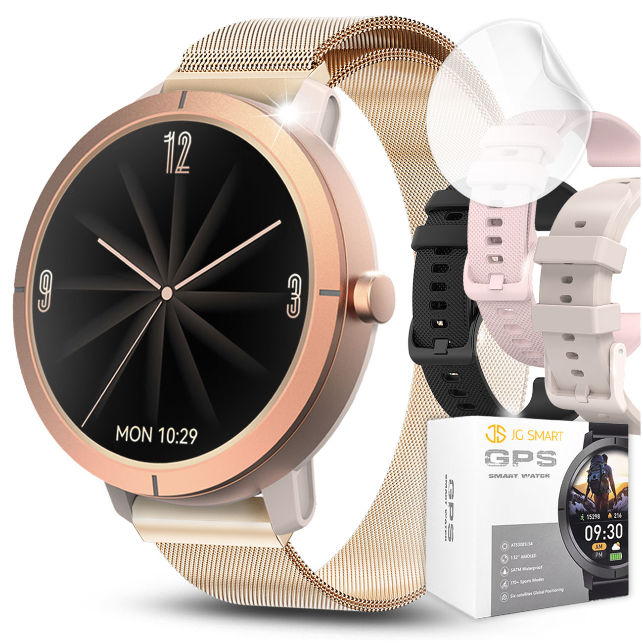 Dámske Inteligentné Hodinky Vodotesné Menu Pl Gps Amoled Puls Sport 4 Pásky