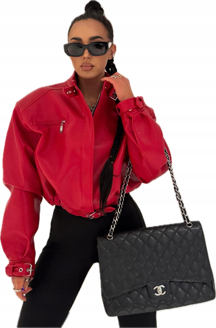 Kurtka Skórzana La Milla Bomberka Premium Czerwona Rozmiar Uniwersalny