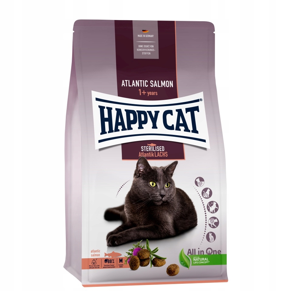 Happy Cat Sterilised Losos atlantský pro kastrované kočky 10 kg