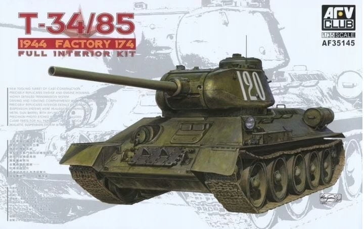 T-34/85 Model 1944/1945 Tovární číslo 174 s interiérem 1:35 Afv Club 35145
