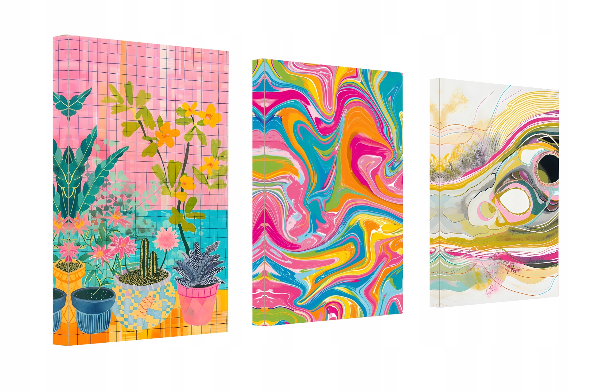 Obraz Do Obývacího Pokoje, Ložnice Na Plátně Triptych Abstraktní Styl 120x60