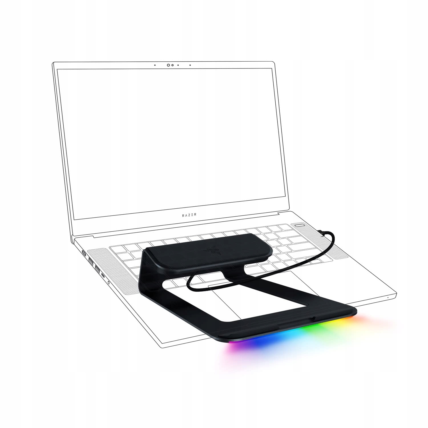 RAZER Podstawka Pod Laptopa Chroma V2 Ergonomiczna Aluminiowa USB-C RGB — miniatura 8