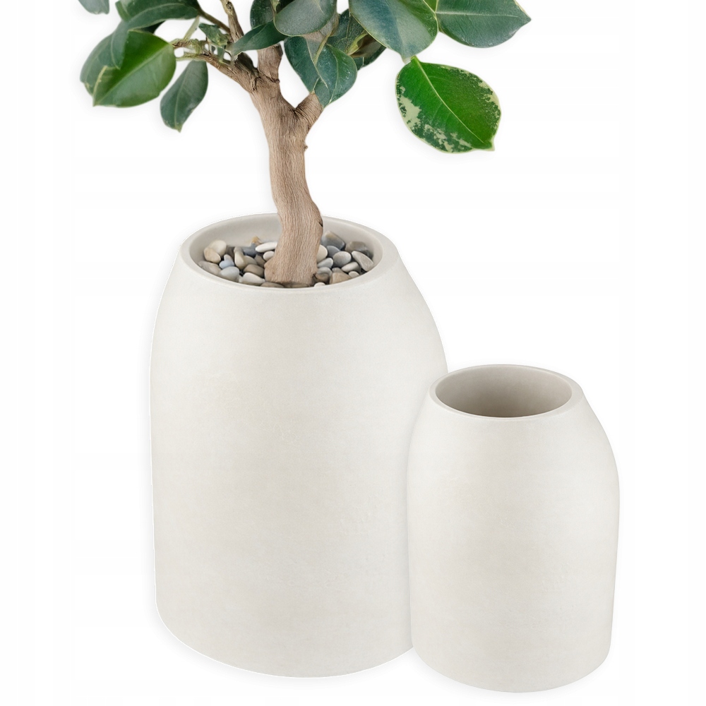 Doniczka Wysoka Duża 48X60 CM Amfora Kremowa Piaskowa Japandi Do Salonu