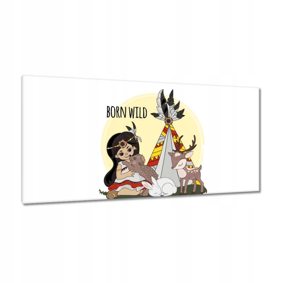 Obrazy 115x55 Indiánka Tipi Born Wild