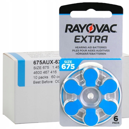 

Rayovac Extra 675 Emf PR44 Baterie słuchowe 60 szt