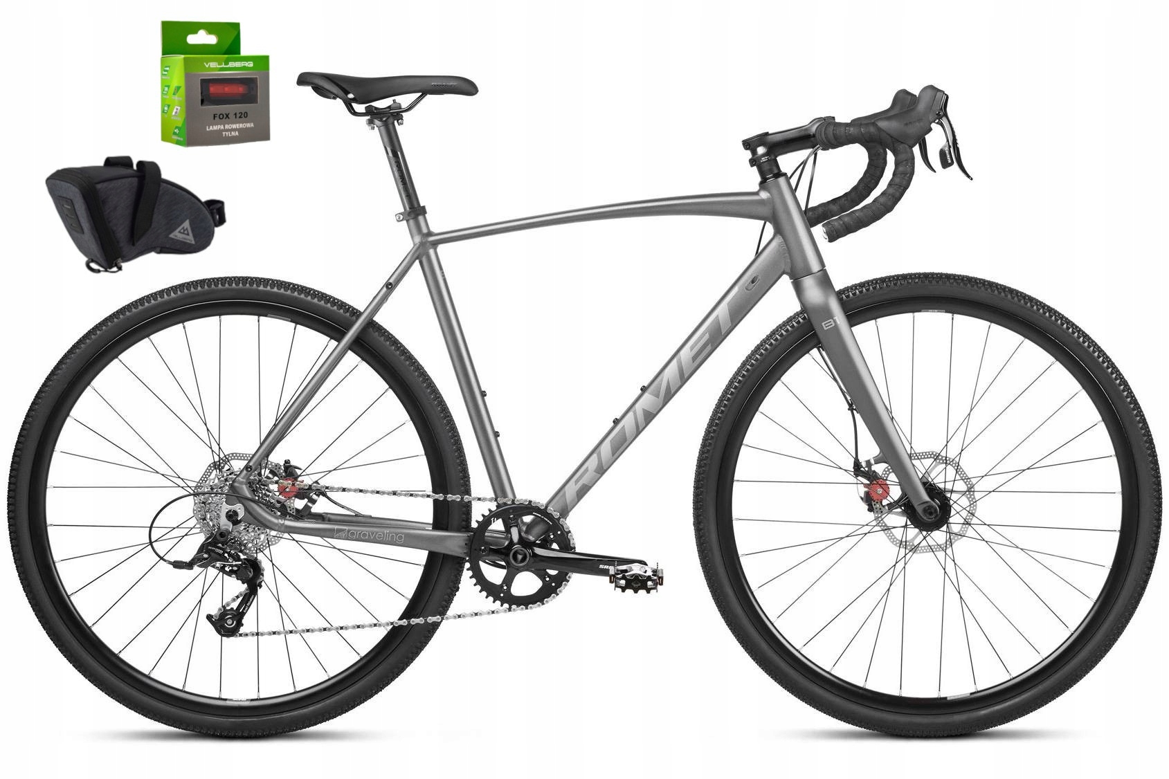 Rower 28 Romet Boreas 1 Lite grafitowo-szary L 56 sakwa lampka