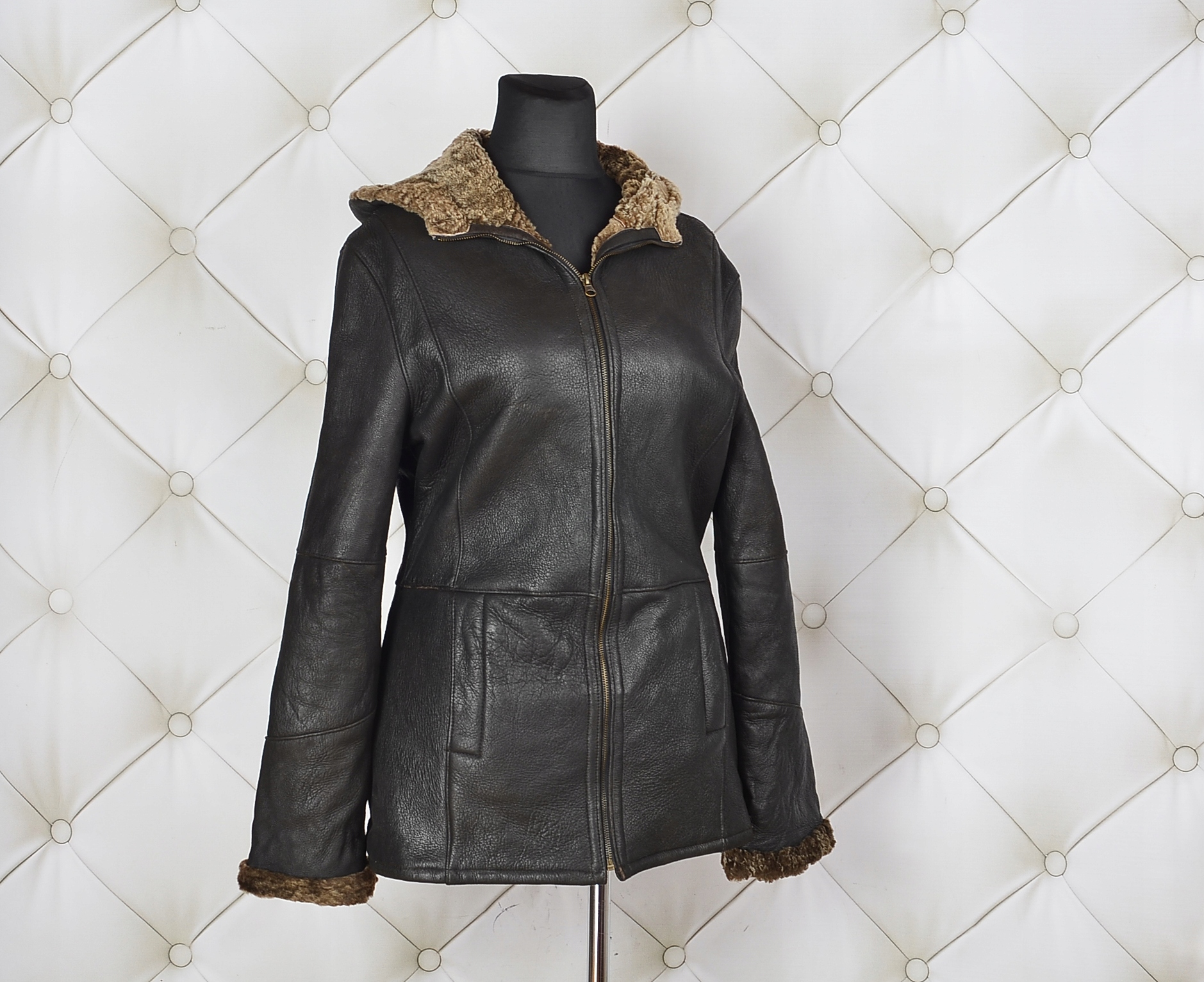 1184 FABIANI KOŻUCH NATURALNY LAMM KAPTUR 40 L Marka bez marki