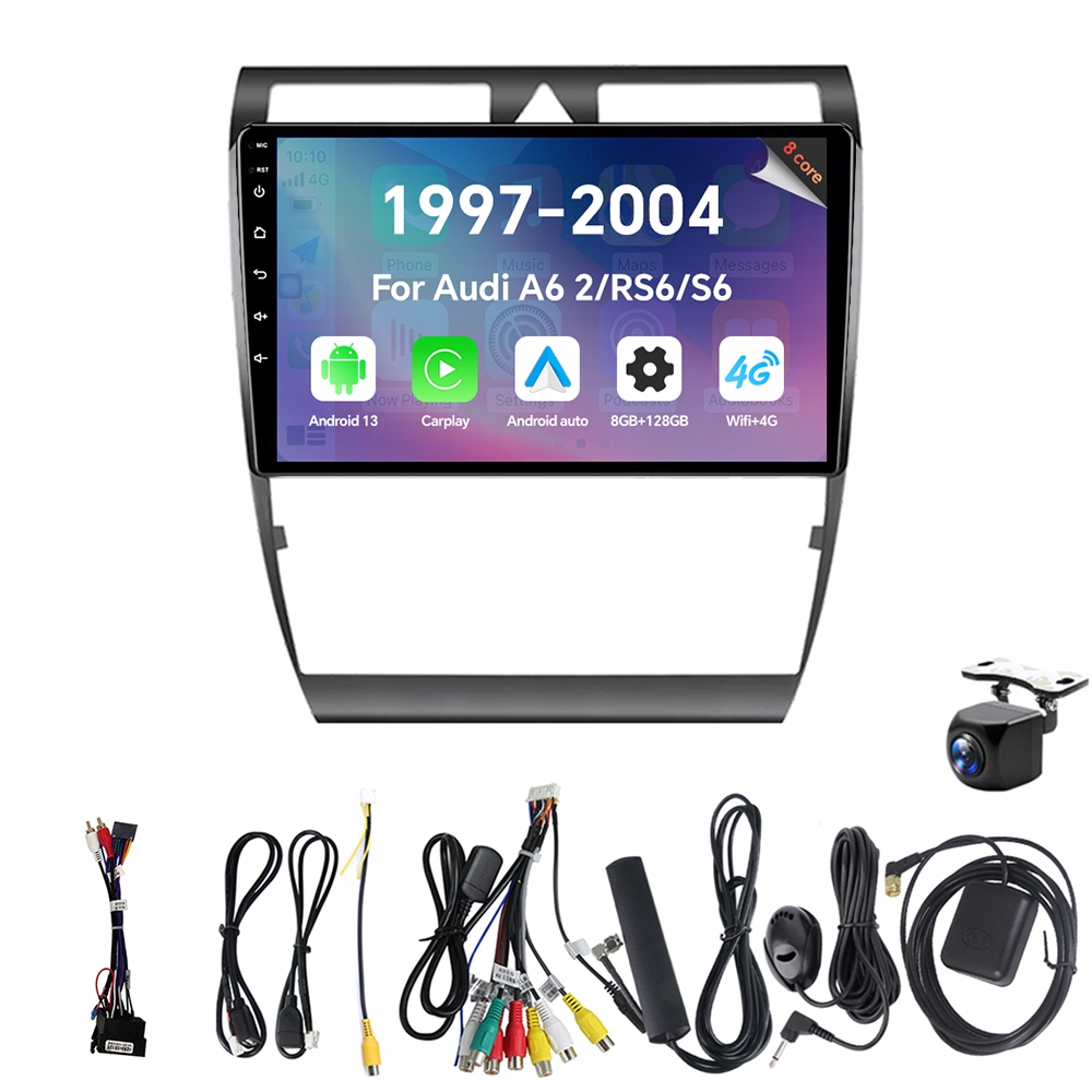 Autorádio Eunavi 2Din s Androidem 13 pro Audi A6 C5 1997-2004 S6 2 1999-2004