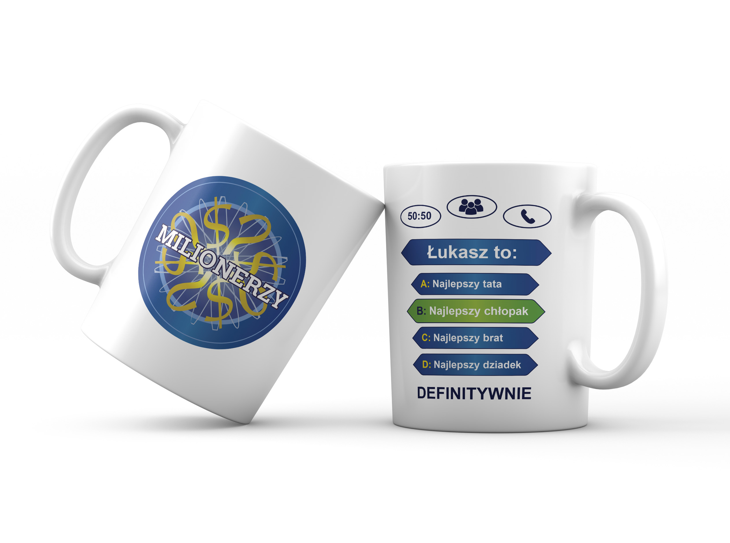 

Kubek prezent Milionerzy Walentynki imienny