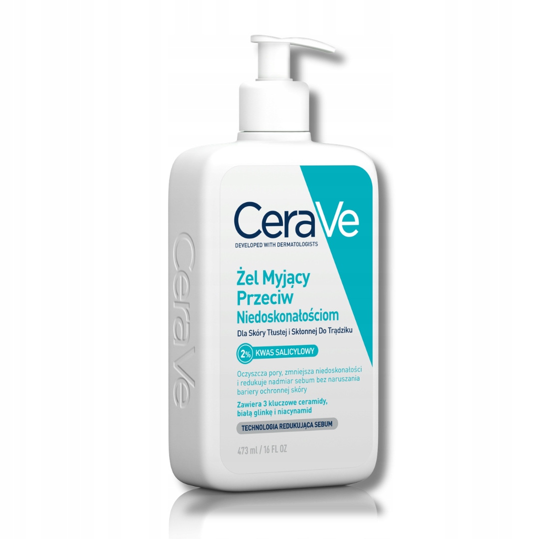 CeraVe Żel Myjący Przeciw Niedoskonałościom Dla Skóry Tłustej Trądzik 473ml