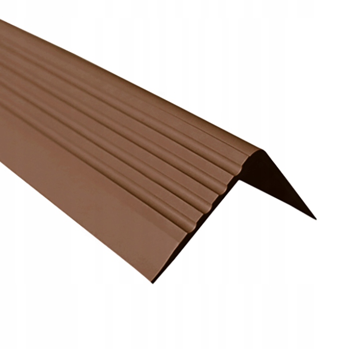 Protišmykový schodiskový profil, schodiskový nosník z Pvc, hnedý, 150 cm, 50 x 42 mm