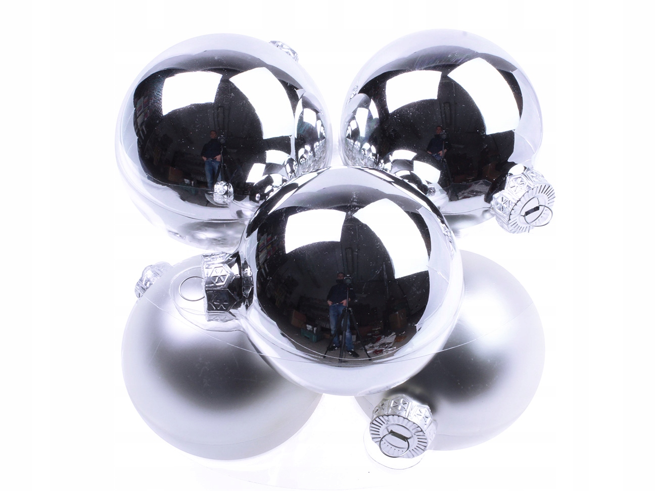 

Szklane Bombki Bombka Szklana 8cm 6szt Srebrne