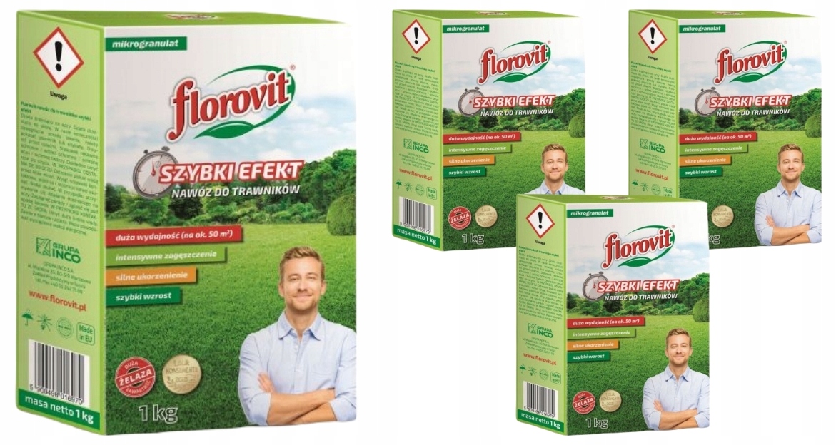 

Nawóz do trawników Florovit szybki efekt 1 kg x 4