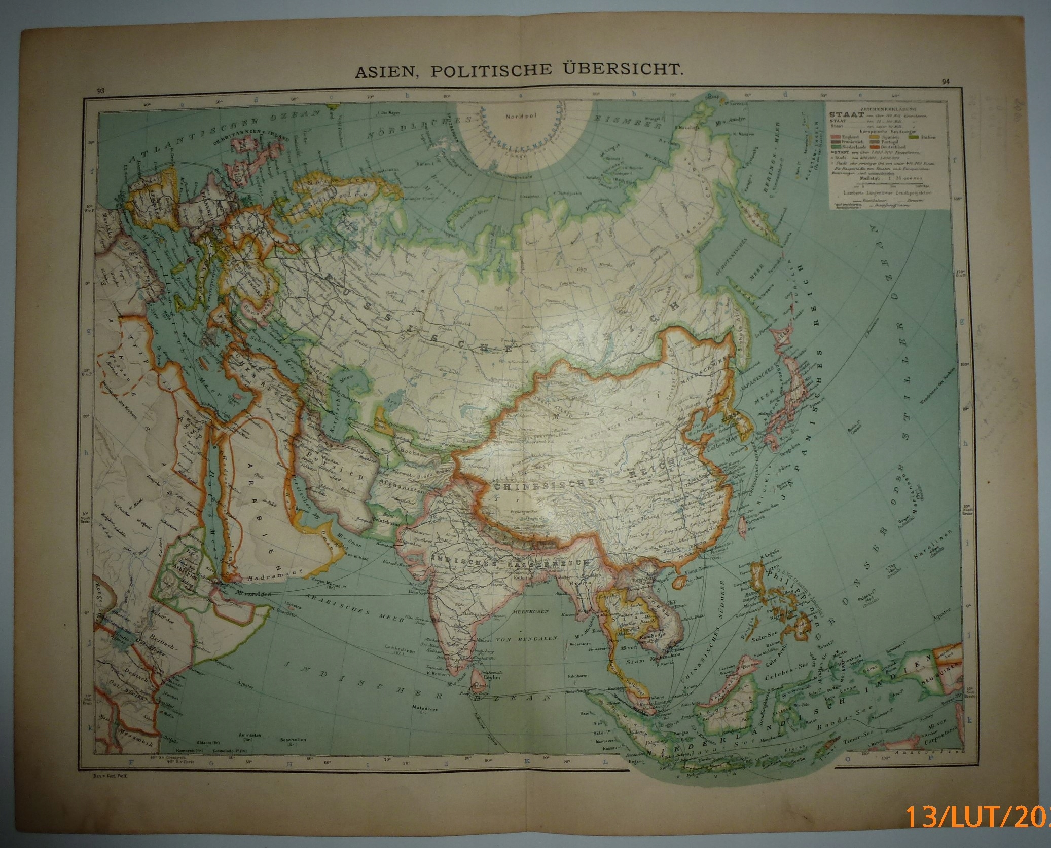 AZJA 1900 Spamers Hand-Atlas